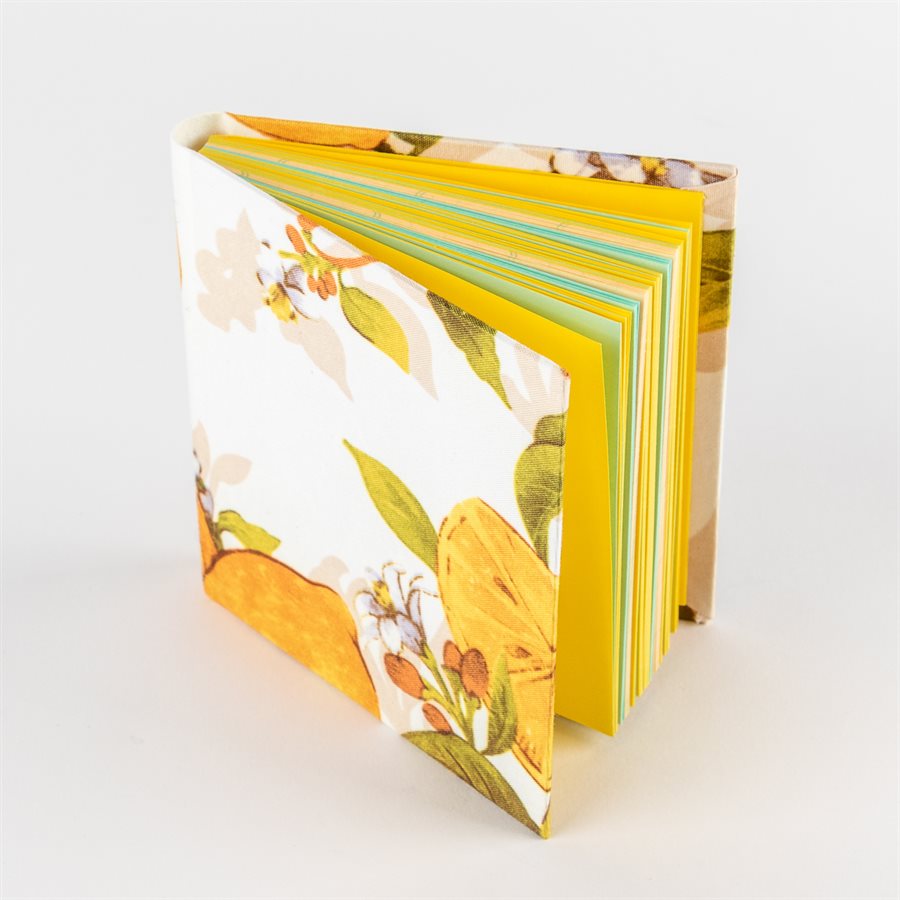 Square lemon notebook (small) with varied pages