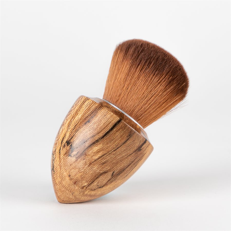 Small makeup brush in wood and synthetic bristles