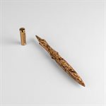 Stylo roller en bois avec capuchon en métal