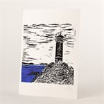 Carte postale imprimée à la main, modèle Pilier de pierre de Saint-Jean-Port-Joli
