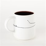 Tasse à café en porcelaine avec intérieur rouge
