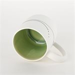 Tasse à café en porcelaine, intérieur vert
