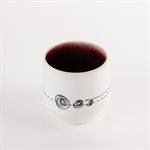 Verre à vin en porcelaine cuite au gaz avec intérieur rouge