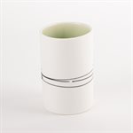 Petit verre droit en porcelaine cuite au gaz avec intérieur vert