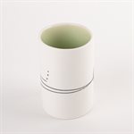 Petit verre droit en porcelaine cuite au gaz avec intérieur vert