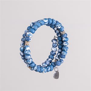 Bracelet ajustable à deux tours en billes de porcelaine façonnées à la main 11