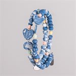Bracelet ajustable à deux tours en billes de porcelaine façonnées à la main 7
