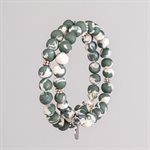 Bracelet ajustable à deux tours en billes de porcelaine façonnées à la main 8