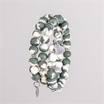 Bracelet ajustable à deux tours en billes de porcelaine façonnées à la main 8