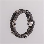 Bracelet ajustable à deux tours en billes de porcelaine et ornements 13