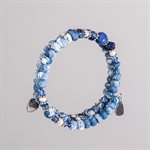 Bracelet ajustable à deux tours en billes de porcelaine et ornements 14