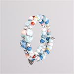 Bracelet ajustable à deux tours en billes de porcelaine et ornements 15
