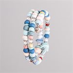Bracelet ajustable à deux tours en billes de porcelaine et ornements 15