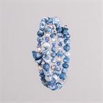 Bracelet ajustable à deux tours en billes de porcelaine et ornements 16