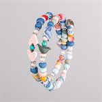 Bracelet ajustable à deux tours en billes de porcelaine et ornements 21
