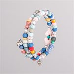 Bracelet ajustable à deux tours en billes de porcelaine et ornements 21