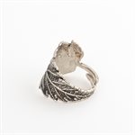Chinese elm leaf ring in silver
