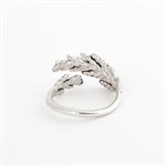 Silver juniper leaf ring, double model