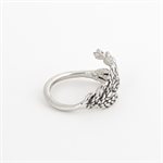 Silver juniper leaf ring, double model
