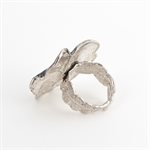Silver water lily leaf ring
