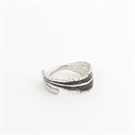 Silver white willow leaf ring