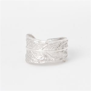 Silver Milkweed Leaf Ring