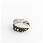 Silver elm leaf ring