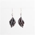 Silver ligularia leaf earrings