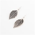 Silver acalypha leaf earrings