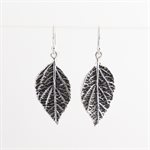 Silver acalypha leaf earrings