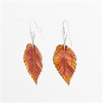 Silver elm leaf earrings