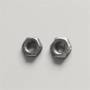 Boucles d’oreilles Mini Écrou hexagonal en argent oxydé