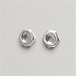 Mini Hex Nut Stud Earrings in polished silver