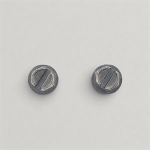 Boucles d’oreilles Vis hexagonale en argent oxydé
