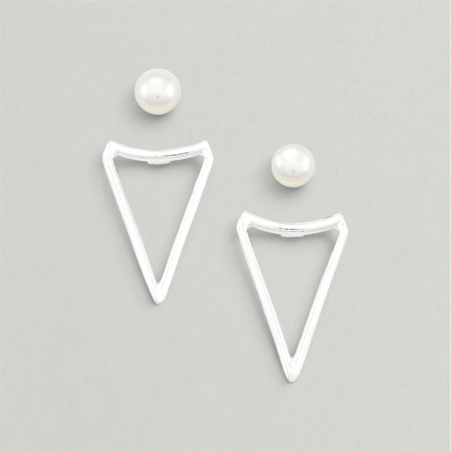 Triangle and Pearl Ear Jackets – white pearl