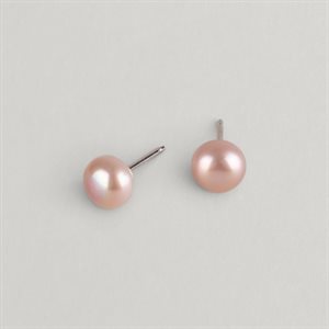 Boucles d’oreilles Grandes perles solitaires – perle rose