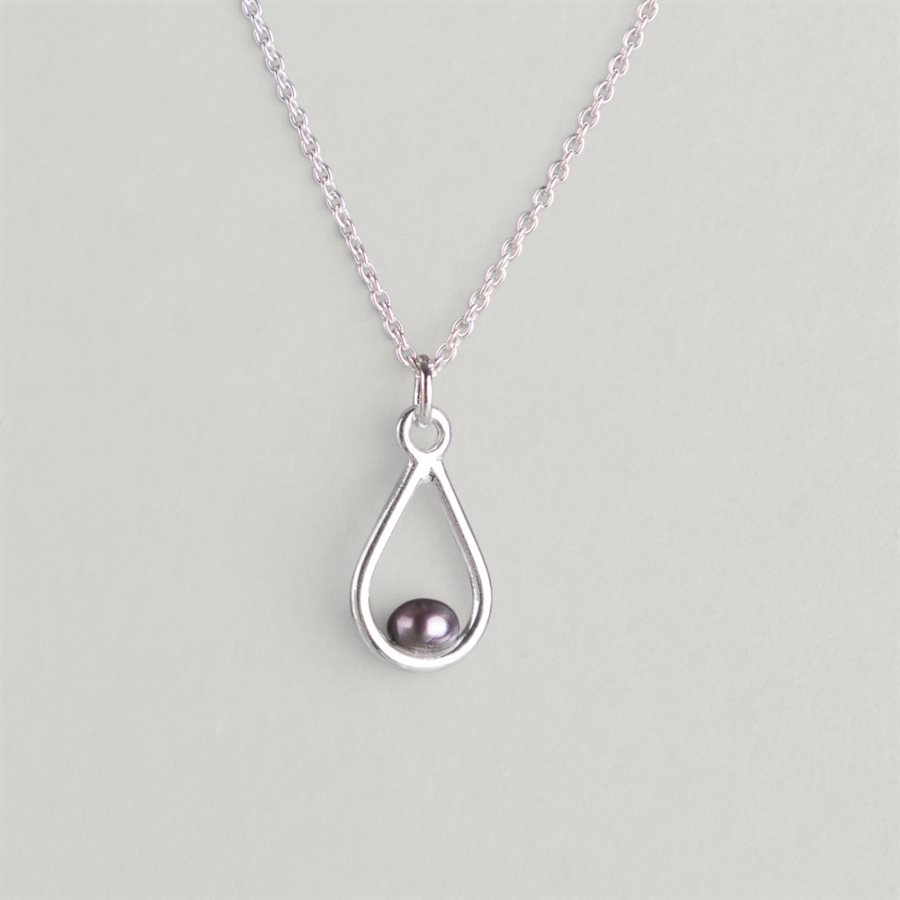 Pendentif Goutte et perle – perle noire