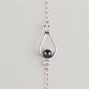 Bracelet Goutte et perle d’eau douce – perle noire – M / G