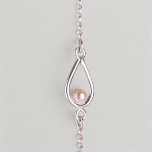 Bracelet Goutte et perle d’eau douce – perle rose – M / G