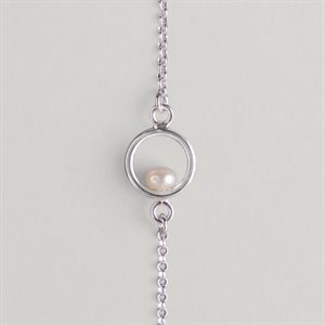 Bracelet Cercle et perle d’eau douce – perle blanche – P / M