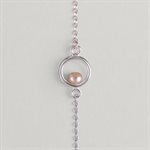 Bracelet Cercle et perle d’eau douce – perle rose – P / M