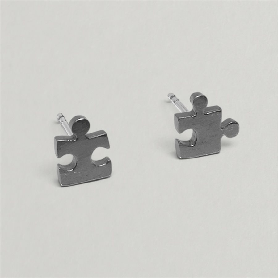 Boucles d’oreilles Casse-tête en argent oxydé