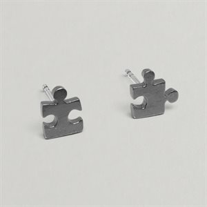 Boucles d’oreilles Casse-tête en argent oxydé