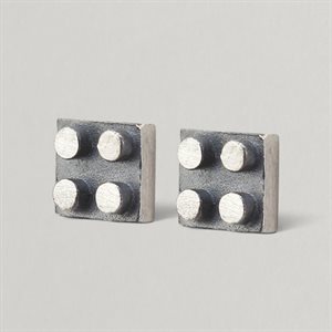 Square Nano Block Stud Earrings