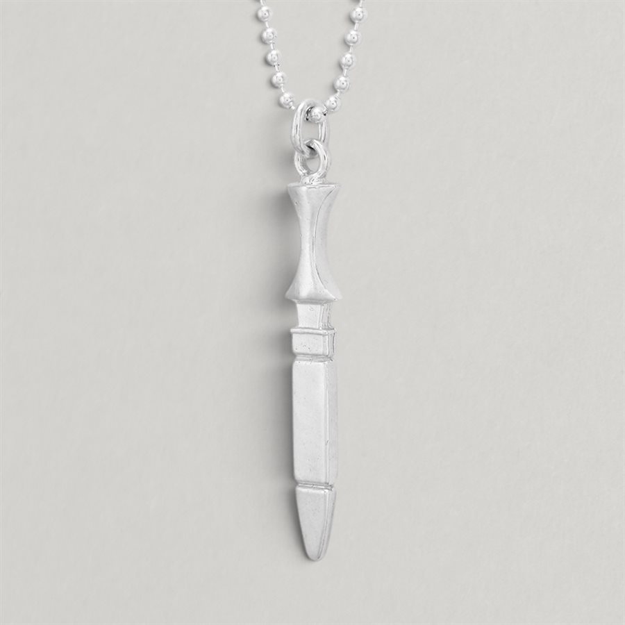 Clue Knife Pendant in polished silver