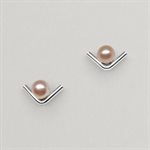 Boucles d’oreilles Mini Guillemet et perles – perle rose