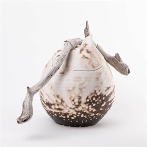 Obvara ceramic and driftwood jar