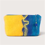 Large Felted Wool Clutch - Blue - 