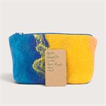 Large Felted Wool Clutch - Blue - 