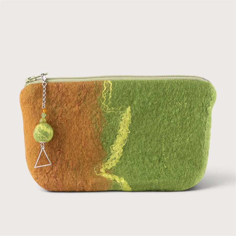 Moyenne pochette en laine feutrée - Vert 2